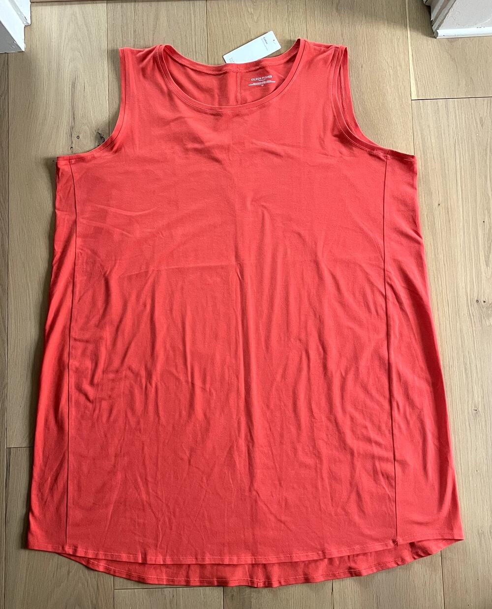 Eileen Fisher NWT Pima Cotton Stretch Jersey Tank Dress 3X